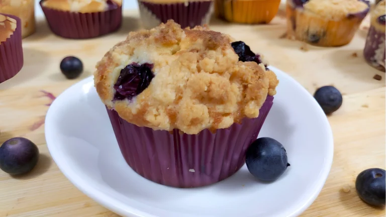 Blueberry muffin con crumble