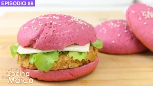 Hamburguesas rosadas pan para hamburguesas rosa con beterraga