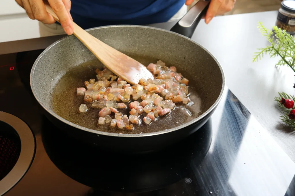 dorar guanciale para carbonara