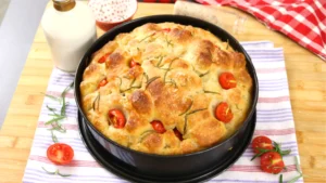 focaccia sin amasar facil y esponjosa receta italiana